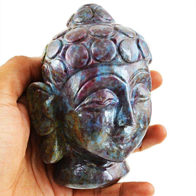 gemsmore:SOLD OUT : Rare Ruby Zoisite Lord Buddha Head