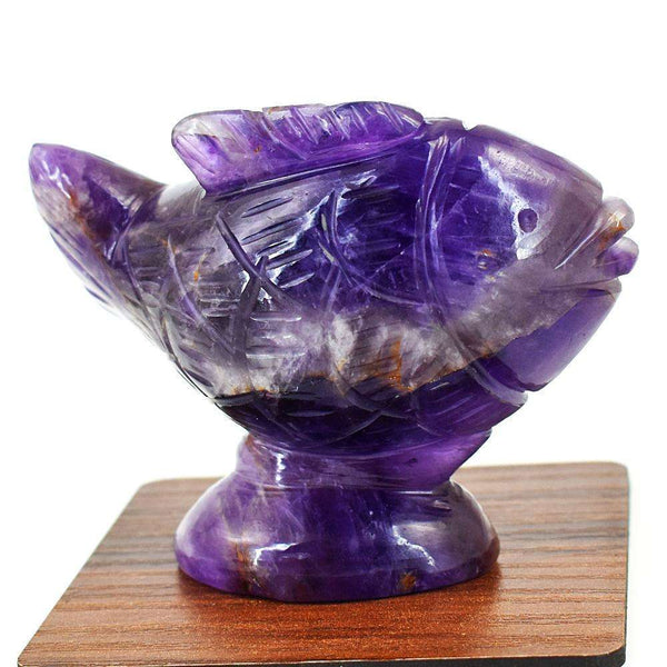 gemsmore:Stunning Amethyst Hand Carved Fish