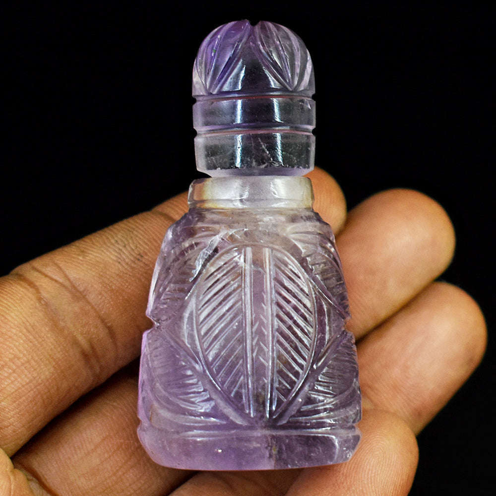 gemsmore:Stunning Ametrine Hand Carved Genuine Crystal Gemstone Carving Perfume Bottle