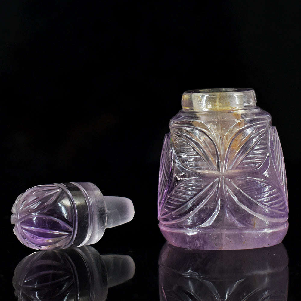 gemsmore:Stunning Ametrine Hand Carved Genuine Crystal Gemstone Carving Perfume Bottle