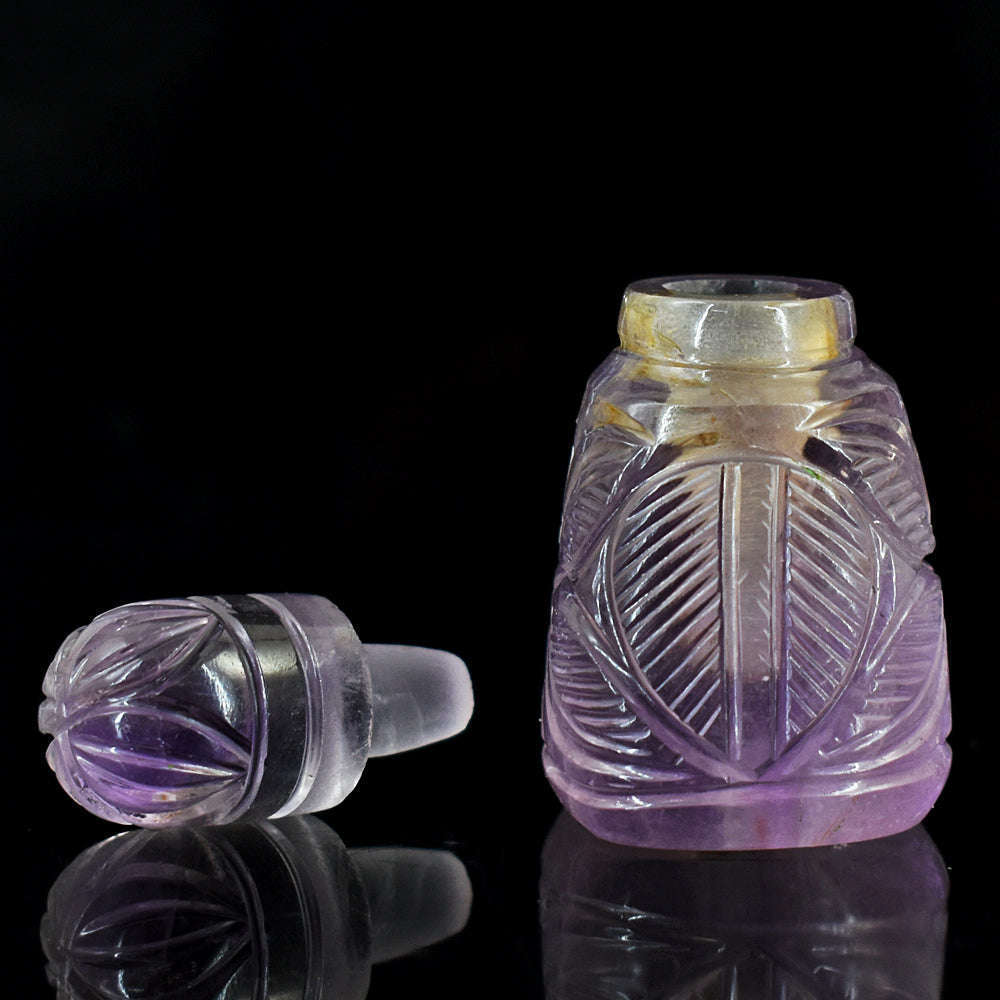 gemsmore:Stunning Ametrine Hand Carved Genuine Crystal Gemstone Carving Perfume Bottle