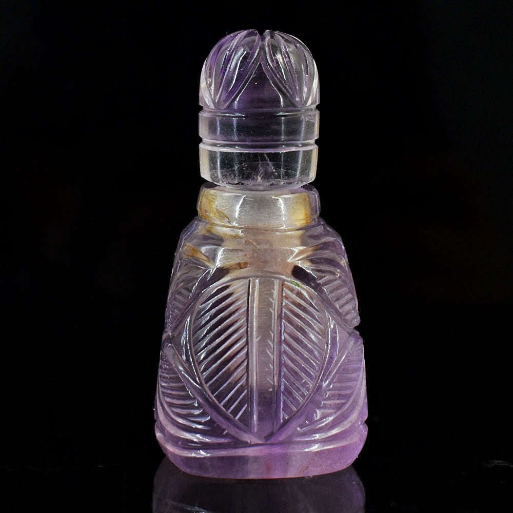 gemsmore:Stunning Ametrine Hand Carved Genuine Crystal Gemstone Carving Perfume Bottle