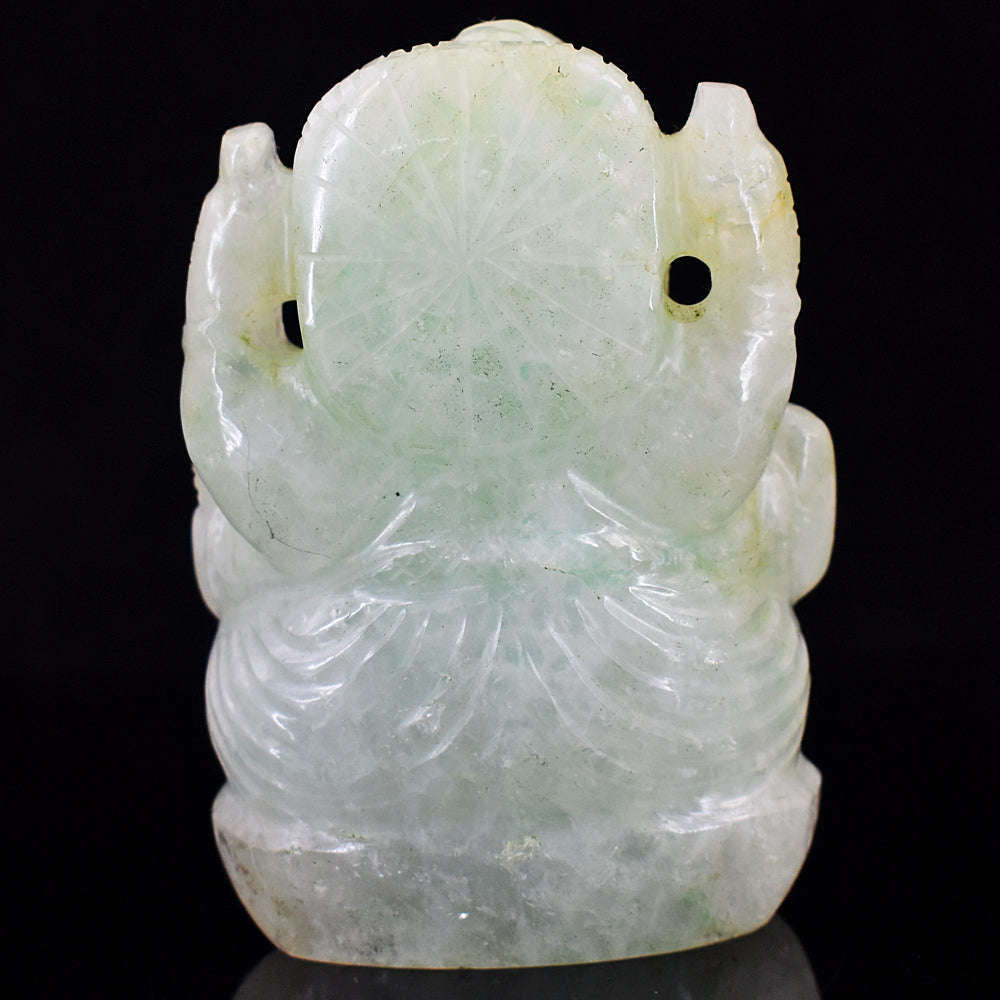gemsmore:Stunning Aventurine Hand Carved Genuine Crystal Gemstone Carving Lord Ganesha