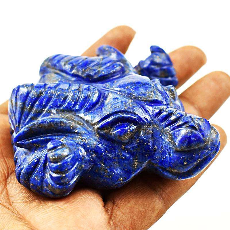 gemsmore:Stunning Blue Lapis Lazuli Carved Bull Head