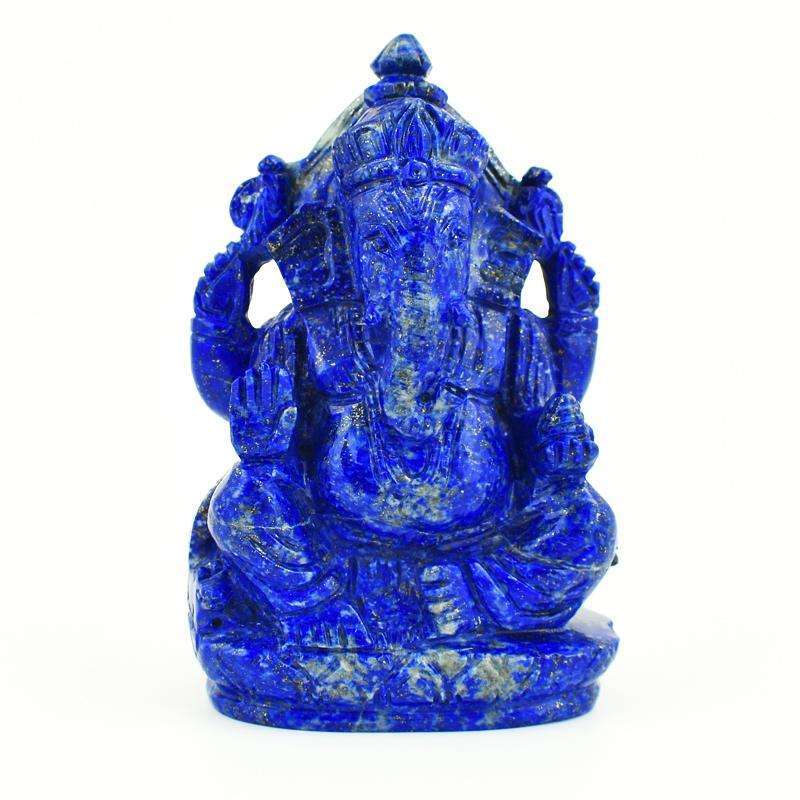 gemsmore:Stunning Blue Lapis Lazuli Hand Carved Lord Ganesha