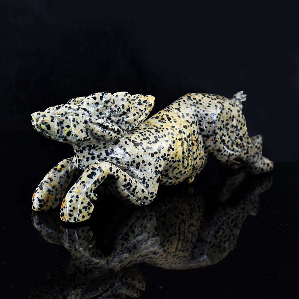 gemsmore:Stunning Dalmation Jasper Hand Carved Deer