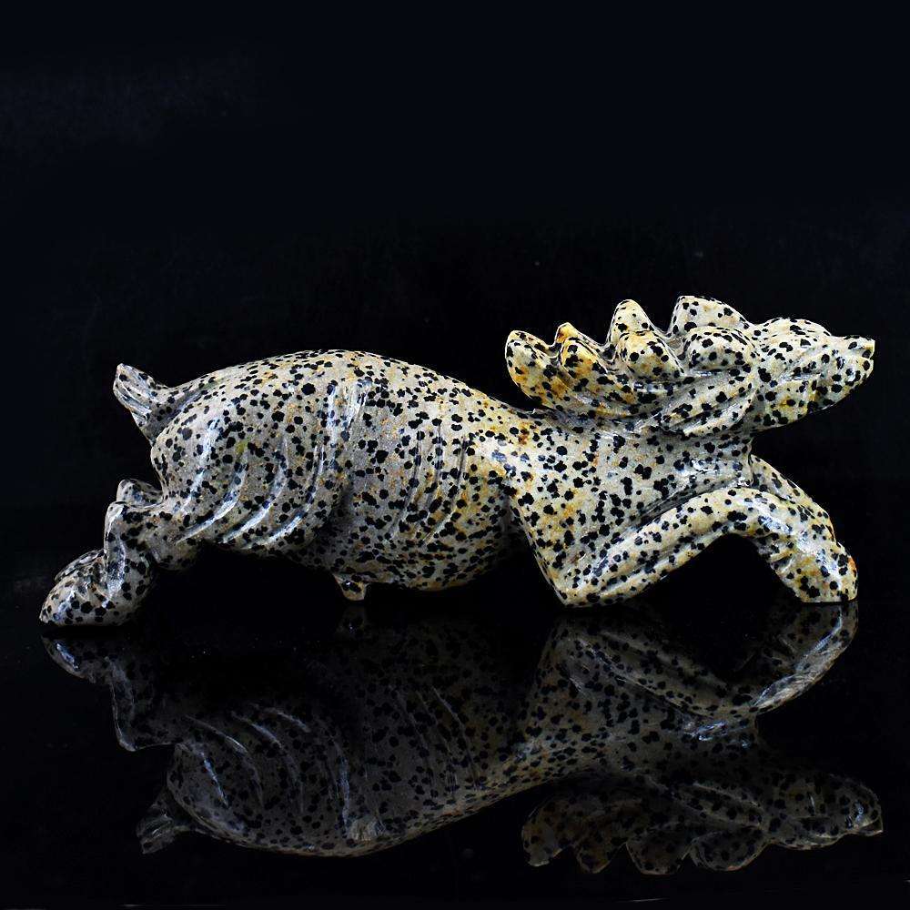 gemsmore:Stunning Dalmation Jasper Hand Carved Deer