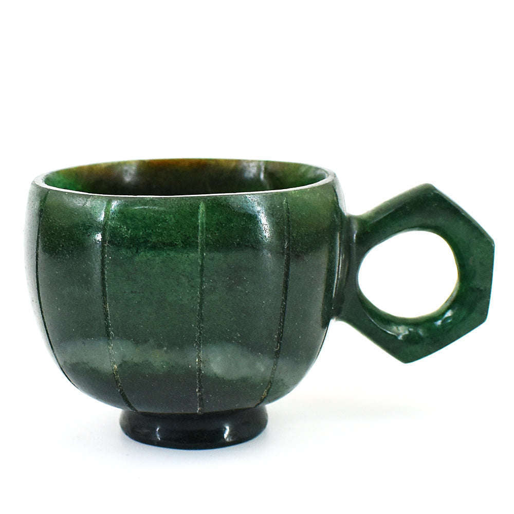 gemsmore:Stunning Jade Hand Carved Genuine Crystal Gemstone Carving Cup