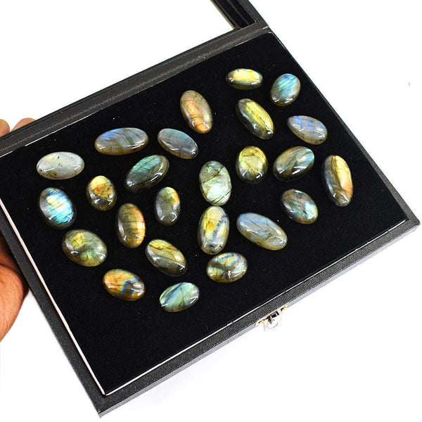 gemsmore:Stunning Labradorite Untreated Gemstone Cabochon Lot