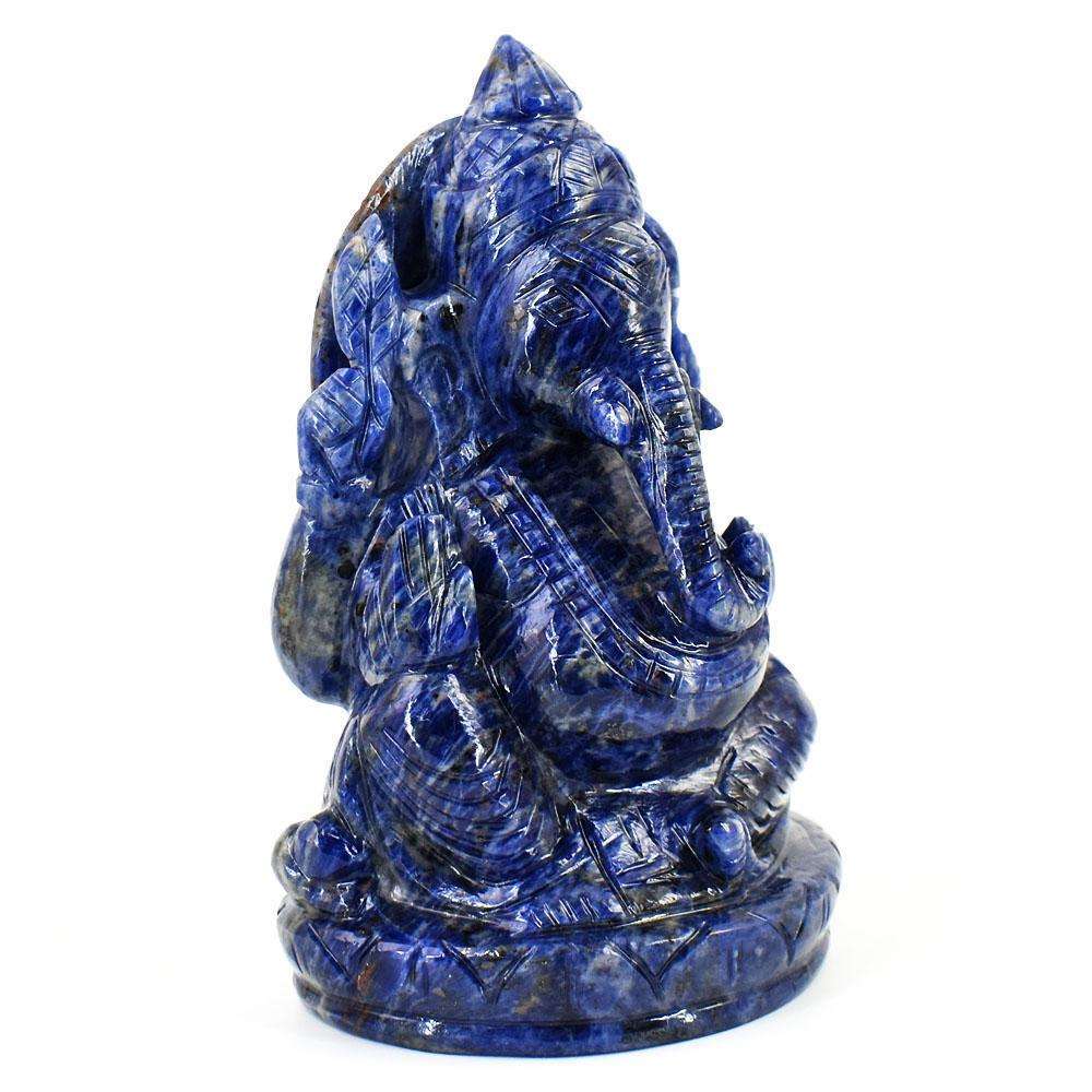 gemsmore:Stunning Lapis Lazuli Hand Carved Genuine Crystal Gemstone Carving Lord Ganesha