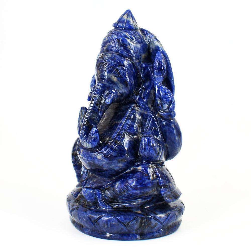 gemsmore:Stunning Lapis Lazuli Hand Carved Genuine Crystal Gemstone Carving Lord Ganesha