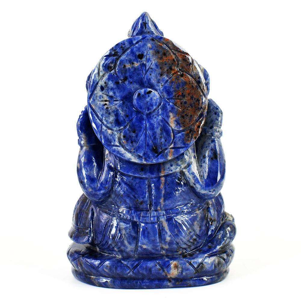 gemsmore:Stunning Lapis Lazuli Hand Carved Genuine Crystal Gemstone Carving Lord Ganesha