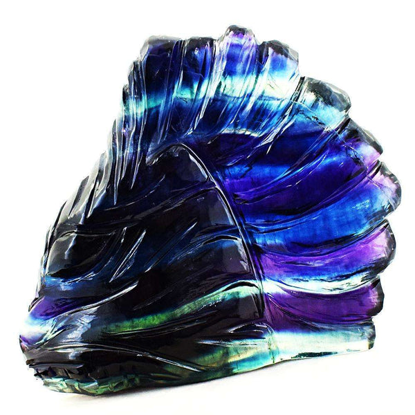 gemsmore:Stunning Multicolor Fluorite Carved Rabbit Head