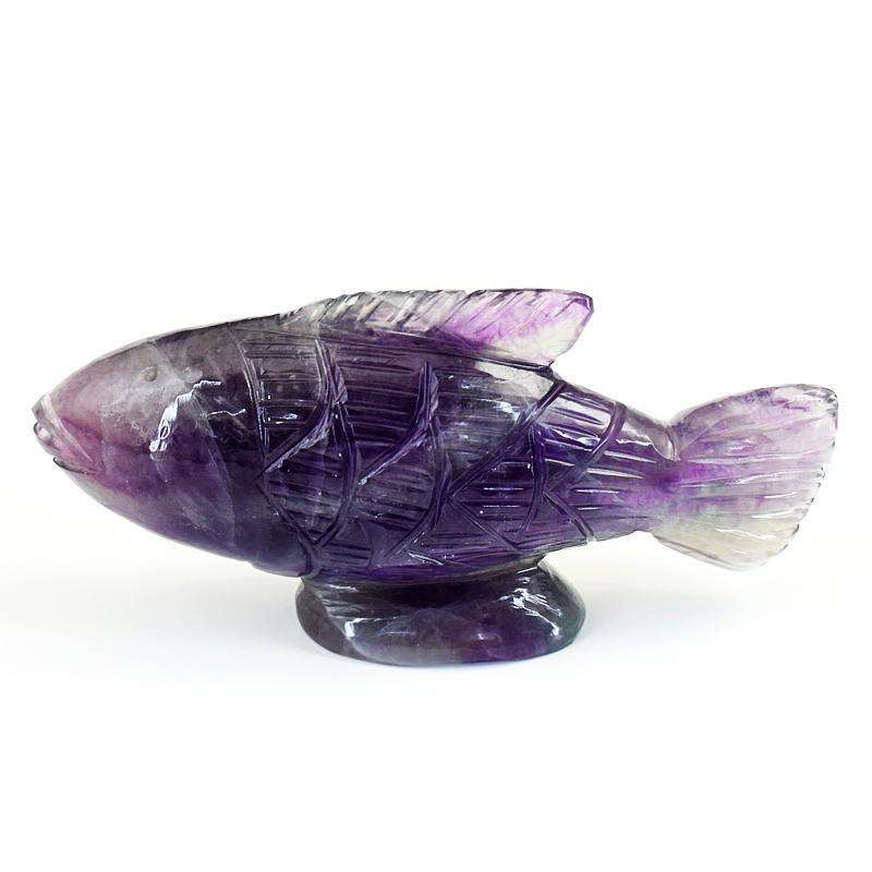 gemsmore:Stunning Multicolor Fluorite Hand Carved Fish