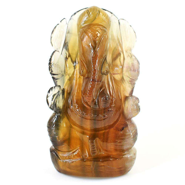 gemsmore:Stunning Multicolor Fluorite Hand Carved Ganesha