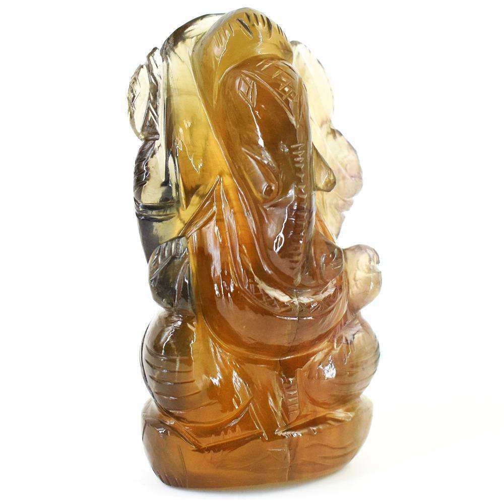 gemsmore:Stunning Multicolor Fluorite Hand Carved Ganesha