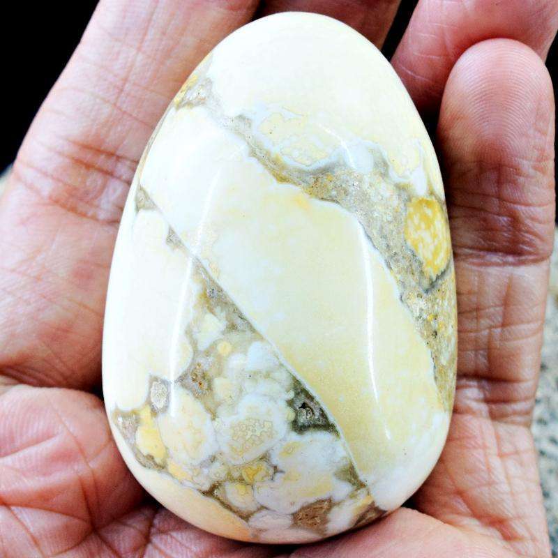 gemsmore:Stunning Ocean Jasper Hand Carved Reiki Healing Egg