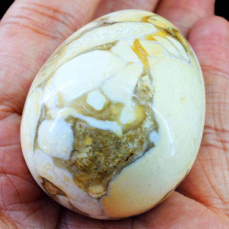 gemsmore:Stunning Ocean Jasper Hand Carved Reiki Healing Egg