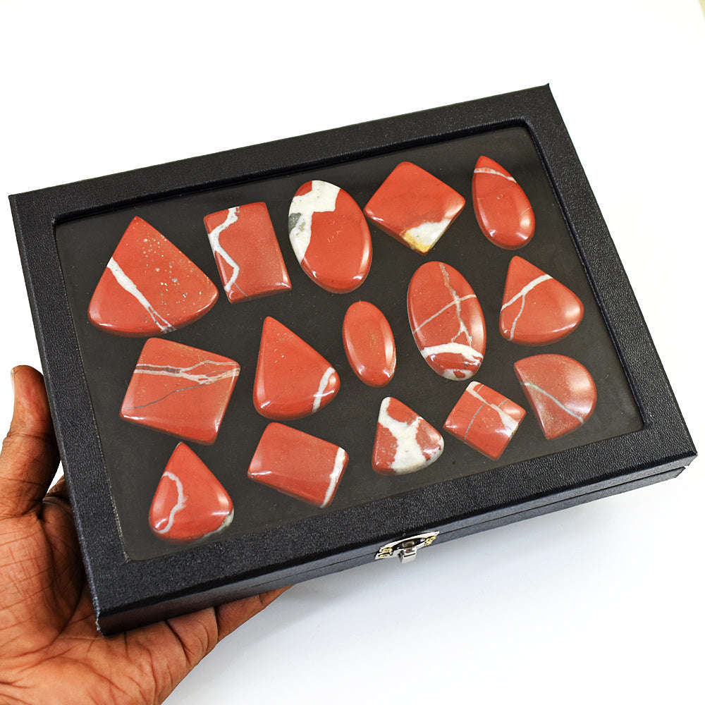gemsmore:Stunning Rainbow Jasper Untreated Gemstone Cabochon Lot