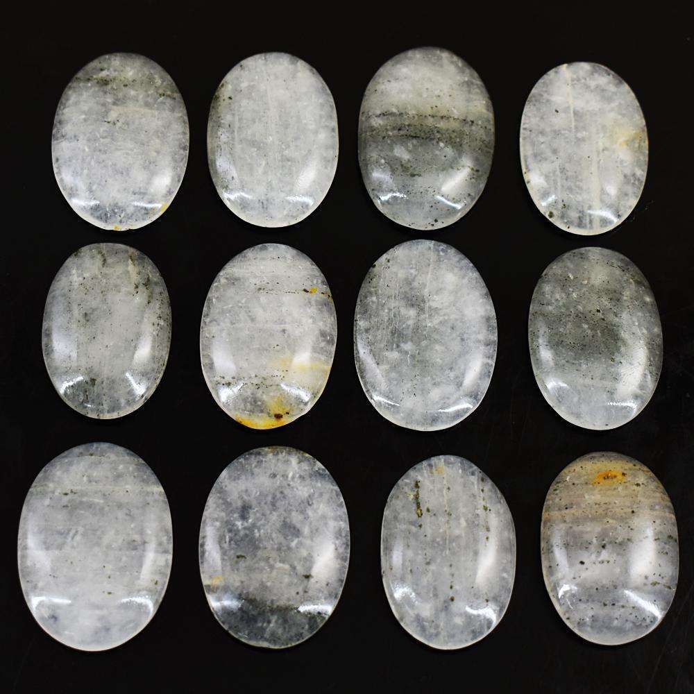 gemsmore:Stunning Rutile Quartz Untreated Gemstone Cabochon Lot