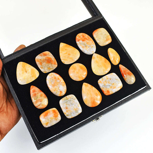 gemsmore:Stunning Sunstone Untreated Gemstone Cabochon Lot