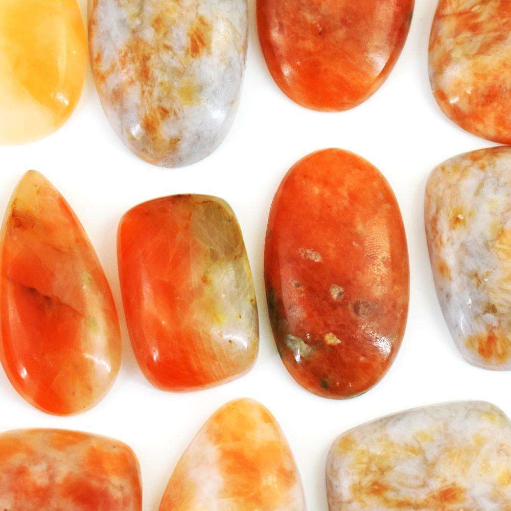 gemsmore:Stunning Sunstone Untreated Gemstone Cabochon Lot