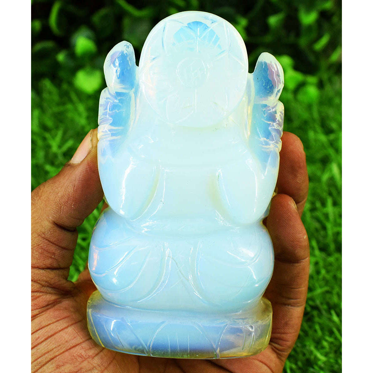 gemsmore:Stuuning Opalite  Hand Carved Genuine Crystal Gemstone Carving Lord Ganesha