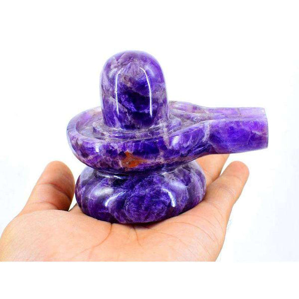 gemsmore:Supreme Chevron Amethyst Gemstone Carved Hindu Lord Shiva