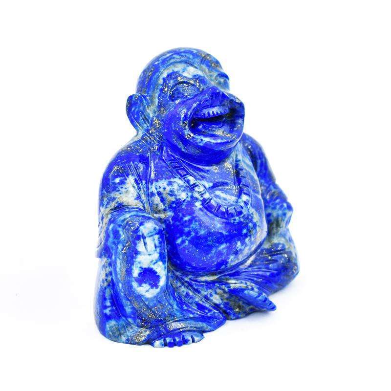 gemsmore:Supreme Quality Lapis Lazuli Hand Carved Laughing Buddha