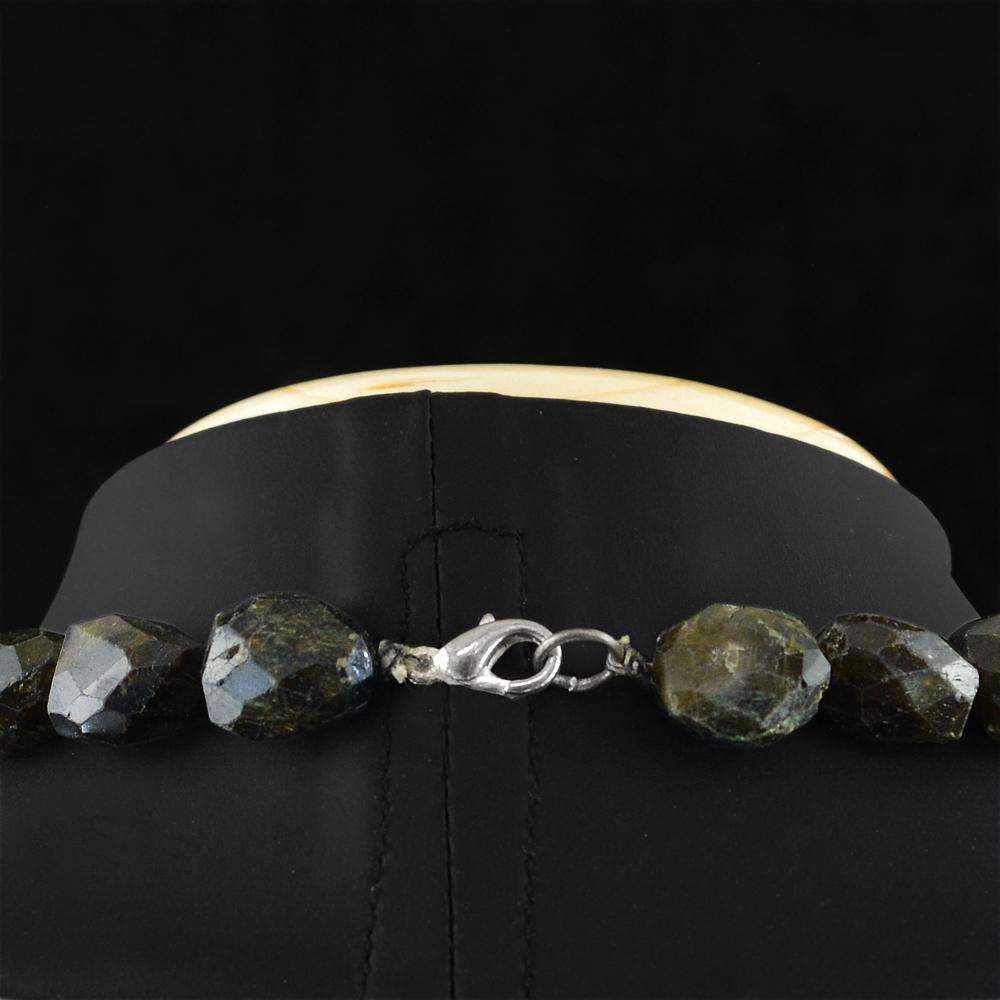 gemsmore:Tourmaline & Rutile Quartz Necklace Natural Single Strand Faceted Untreated Beads