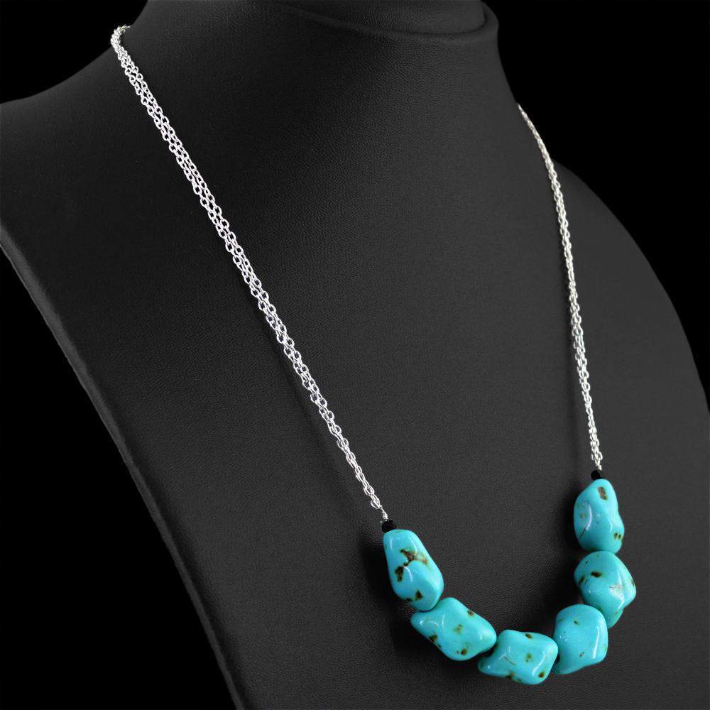 gemsmore:Turquoise Necklace Natural Untreated Beads