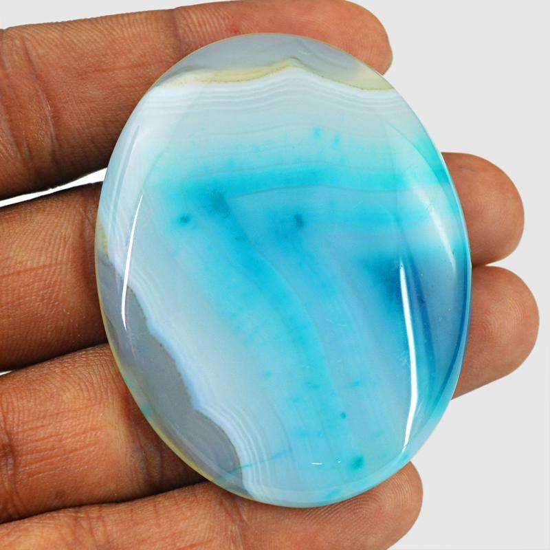 gemsmore:Unheated - Natural Blue Onyx Gemstone Oval Shape