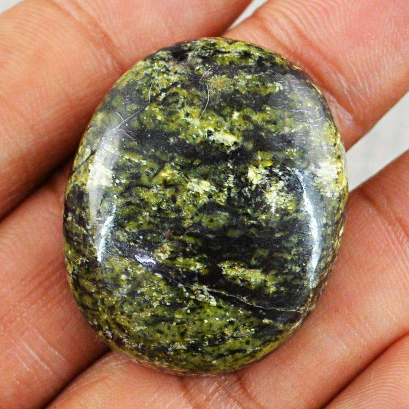 gemsmore:Unheated Forest Green Jasper Gemstone - Natural Oval Shape