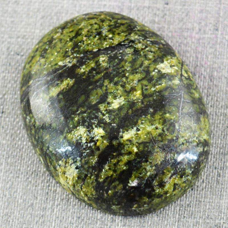 gemsmore:Unheated Forest Green Jasper Gemstone - Natural Oval Shape