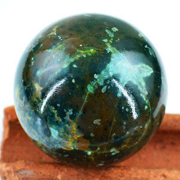 gemsmore:Unique Hand Carved Green Jade Reiki Healing Sphere