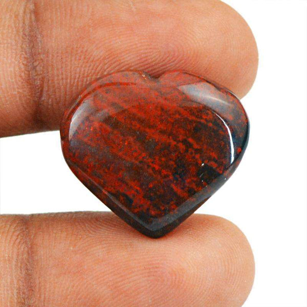 gemsmore:Untreated BloodStone Gemstone Natural Heart Shape