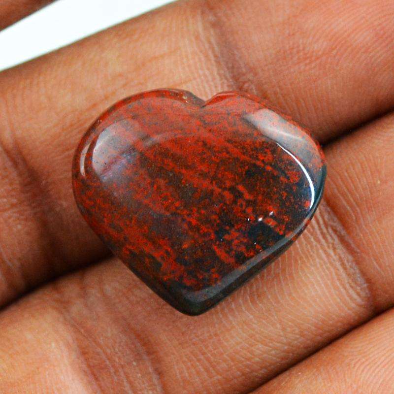 gemsmore:Untreated BloodStone Gemstone Natural Heart Shape