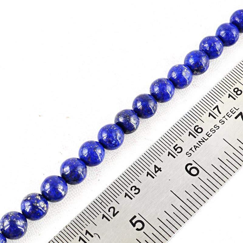 gemsmore:Untreated Blue Lapis Lazuli Strand Round Shape Drilled Beads