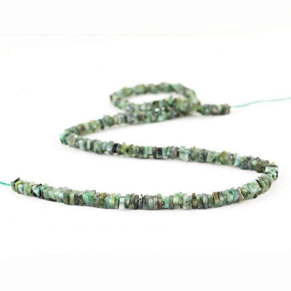 gemsmore:Untreated Emerald Beads Strand - Natural Drilled