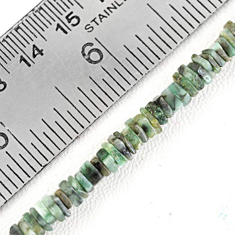 gemsmore:Untreated Emerald Beads Strand - Natural Drilled