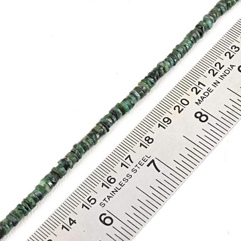gemsmore:Untreated Emerald Drilled Beads Strand - Natural Round shape