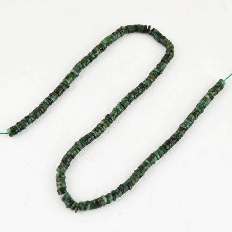 gemsmore:Untreated Emerald Drilled Beads Strand - Natural Round Shape