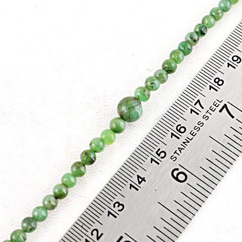 gemsmore:Untreated Emerald Strand Natural Round Shape Drilled Beads
