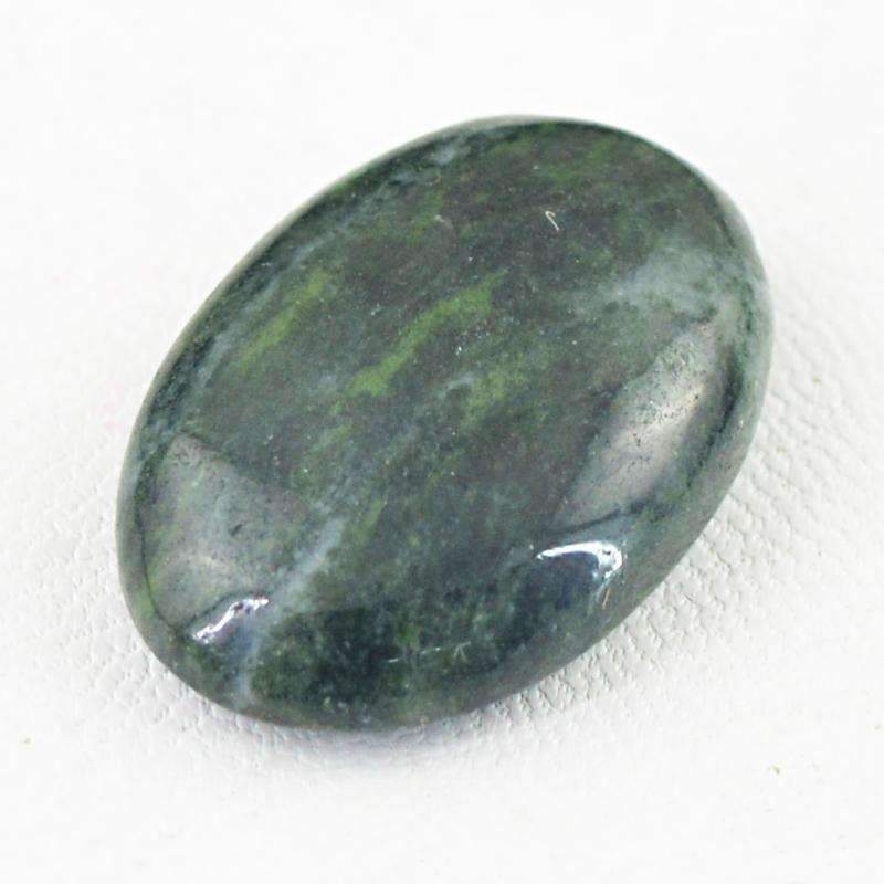 gemsmore:Untreated Forest Green Jasper Gemstone - Natural Oval Shape