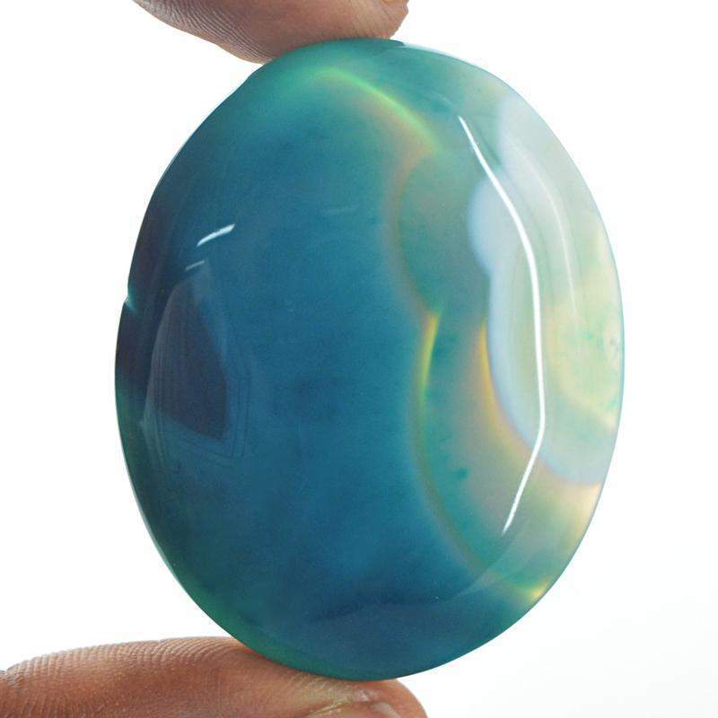 gemsmore:Untreated Green Onyx Natural Oval Shape Loose Gemstone