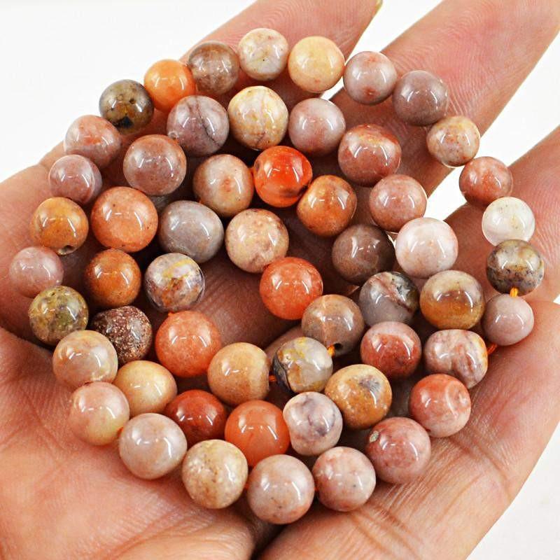 gemsmore:Untreated Jasper Strand Natural Round Shape Drilled Beads