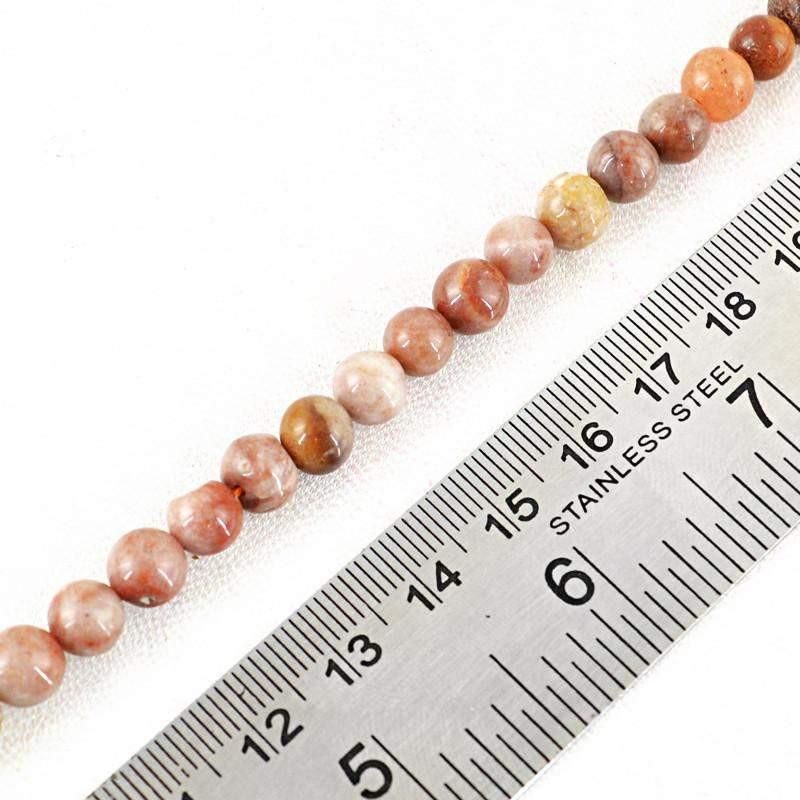 gemsmore:Untreated Jasper Strand Natural Round Shape Drilled Beads