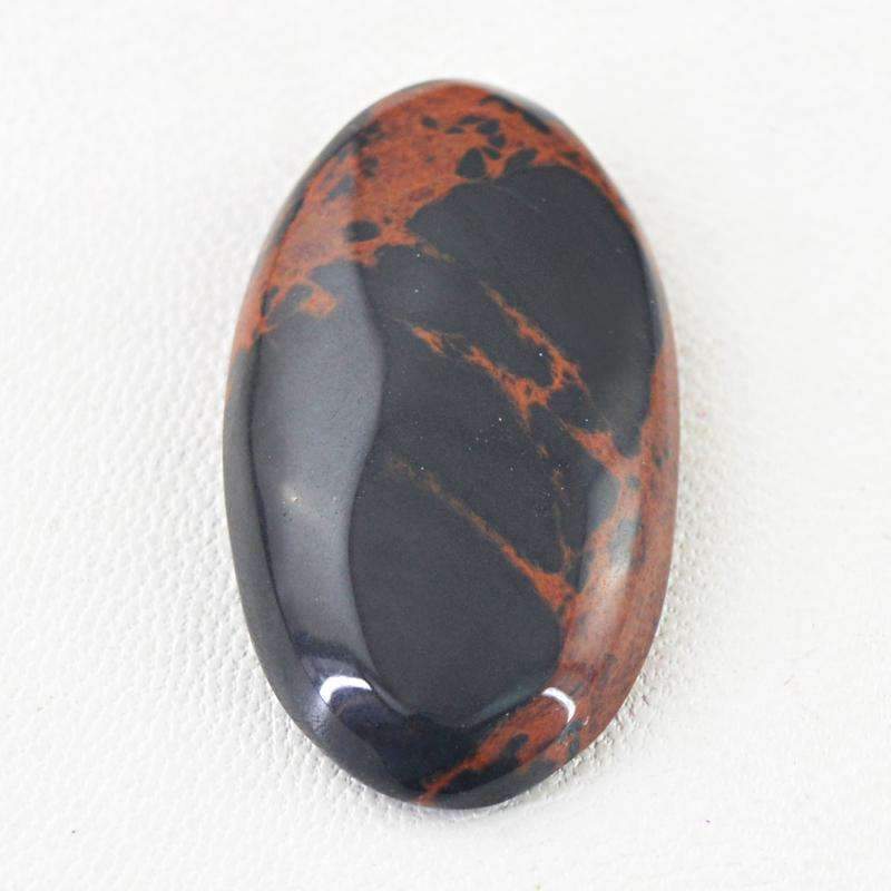 gemsmore:Untreated Mahogany Jasper Gemstone - Natural Oval Shape