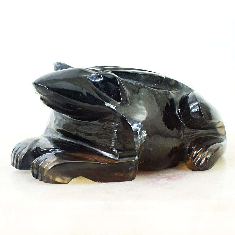 gemsmore:Untreated Multicolor Fluorite Frog - Hand Carved