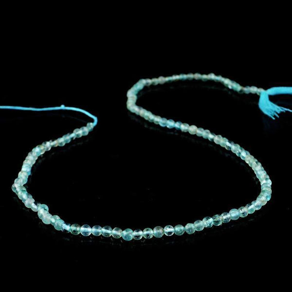 gemsmore:Untreated Natural Blue Apatite Strand Round Shape Beads